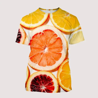 Unisex Nhanh Khô Áo Thun Thường Ngày Họa Tiết Trái Cây Mùa Hè 3D In Tee, Dạo Phố Hàng Ngày