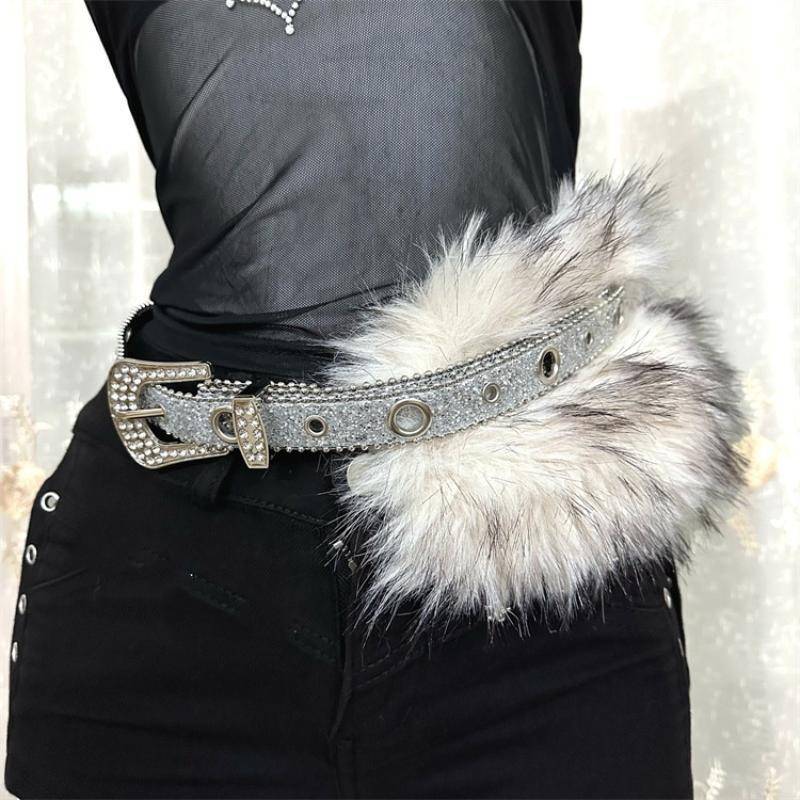 Thắt lưng giả da PU Y2K phong cách Gothic Punk, dây thắt lưng gợi cảm, trang trí quần jean