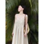 Đầm maxi 2 dây, váy dài linen xếp li ngực dáng suông đi chơi, du lịch đi biển MyaHouse