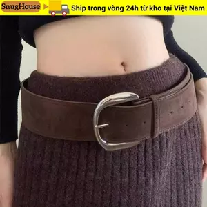 SNUGHOUSE Da Lộn Thắt Lưng Rộng, Thắt Lưng Khóa Pin Hợp Thời Trang Thông Thường, Thời Trang Nữ Đa Năng Maillard Phong Cách Thiết Kế Sang Trọng Dây Thắt Lưng Kinh Doanh Quà Tặng