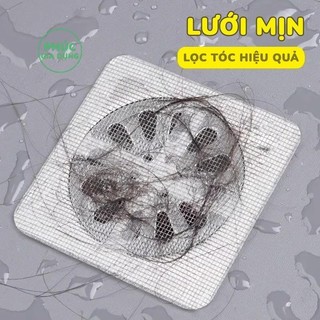 10 Miếng Dán Thoát Sàn Chống Tắc Cống Thông Minh - Lưới Lọc Cặn Bẩn Nhà Vệ Sinh Chặn Côn Trùng Siêu Dính 10x10cm