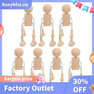 7 Chiếc Trống Bằng Gỗ Hoạt Hình Hình Hình: DIY Tranh Robot Nhân Vật Chung Nhân Vật Robot Peg Doll Cho DIY