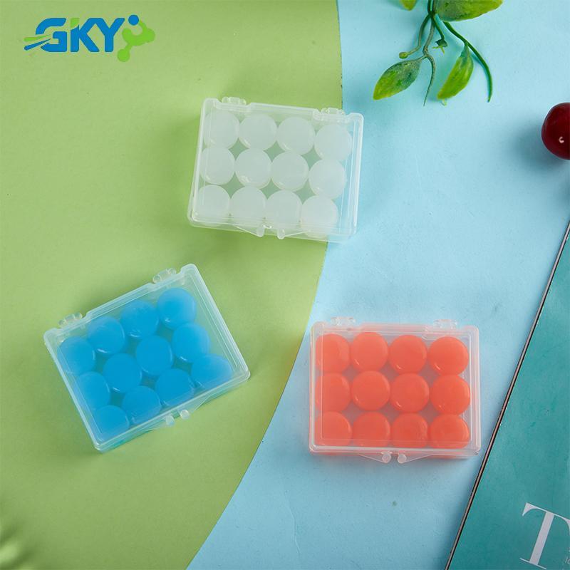 GKY 12 Chiếc Nút Tai Silicon Có Thể Tái Sử Dụng Sáp Silicon Nút Tai Bơi Có Thể Khuôn Nút Tai Giảm Tiếng Ồn Hủy Bỏ Bảo Vệ Ngủ GKY