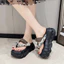 Phong Cách Anh Quốc Đế Dày Flip-Flops Nữ Mùa Hè Mặc Ngoài Phong Cách Mới Phong Cách Trung Hoa Mới Gót Cao Gót Đi Biển Flip-Flops San
