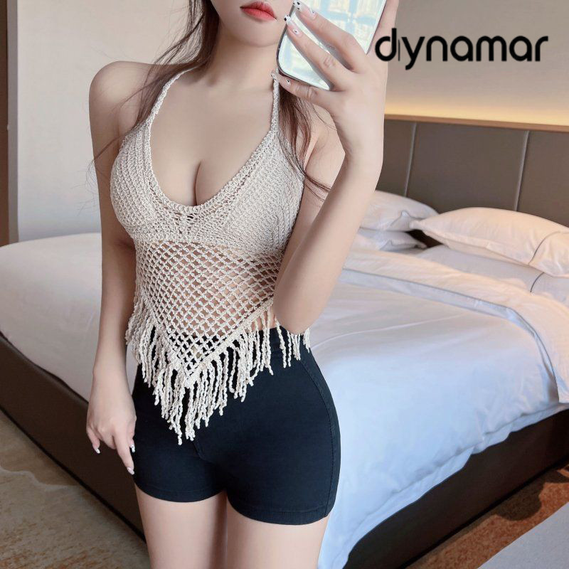 【dynamar】Áo crop top gợi cảm hở eo, bikini đi biển