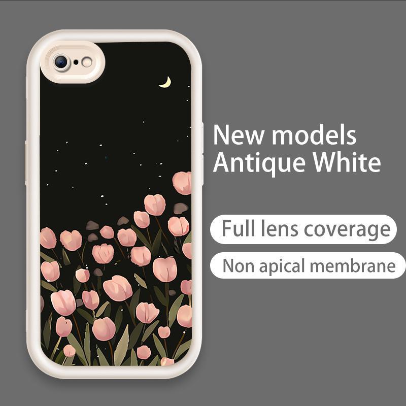 Ốp Lưng Cho iPhone 6 6s 7 8 se2020 Plus Hoạt Hình Silicon Phụ Kiện Vỏ Điện Thoại Mềm TPU Hoa Tulip Thiên Thần Mắt Chống Sốc Ốp Lưng