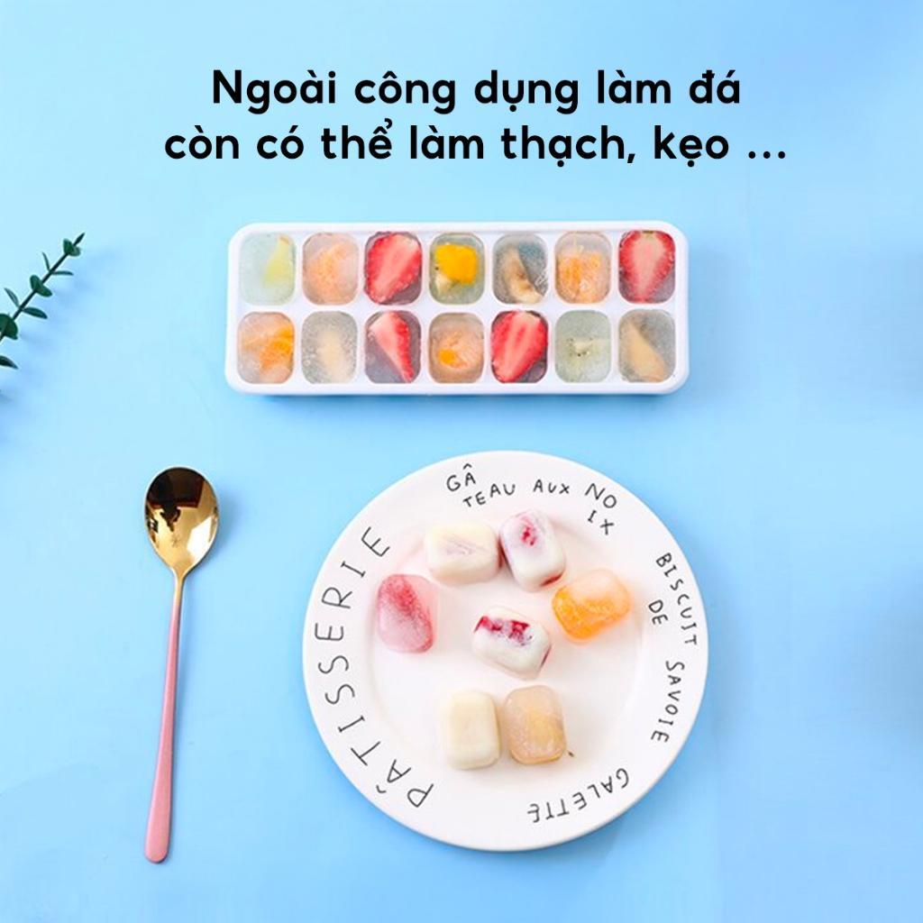 Combo 5 Khay Đá Silicon Dẻo Có Nắp – Khuôn Làm Đá Tủ Lạnh Tiện Dụng, Chống Mùi, Dễ Vệ Sinh Hằng Ngày