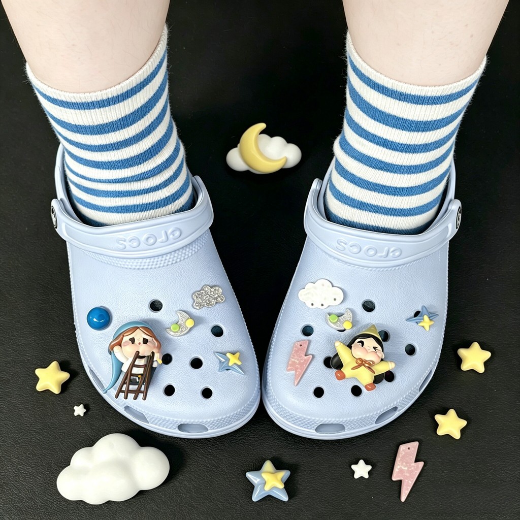 Phụ Kiện Khóa Giày Dễ Thương Nhảy Ngôi Sao Thích Hợp Cho crocs Có Thể Tháo Rời Hoa Zhibixing Busch