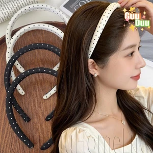 1 / 2 Băng đô chấm bi trắng đen - Phụ kiện tóc - Vòng quấn tóc xốp cỡ lớn - dành cho nữ Váy hàng ngày - Thanh lịch, Đơn giản, Y2K [Giao hàng miễn phí]