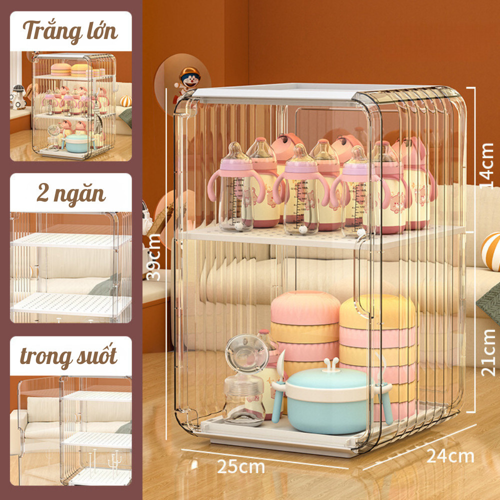 Tủ Đựng Bình Sữa Trong Suốt HomeMate Chống Bụi – Kệ Đựng Ly Cốc, Mỹ Phẩm, Tủ Trưng Bày Mô Hình Đa Năng
