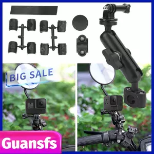 Guansfs Giá đỡ gắn camera trên tay cầm xe máy Akozon cho máy ảnh thể thao & điện thoại di động - Điều chỉnh 360° Phù hợp với tay lái 9-16mm