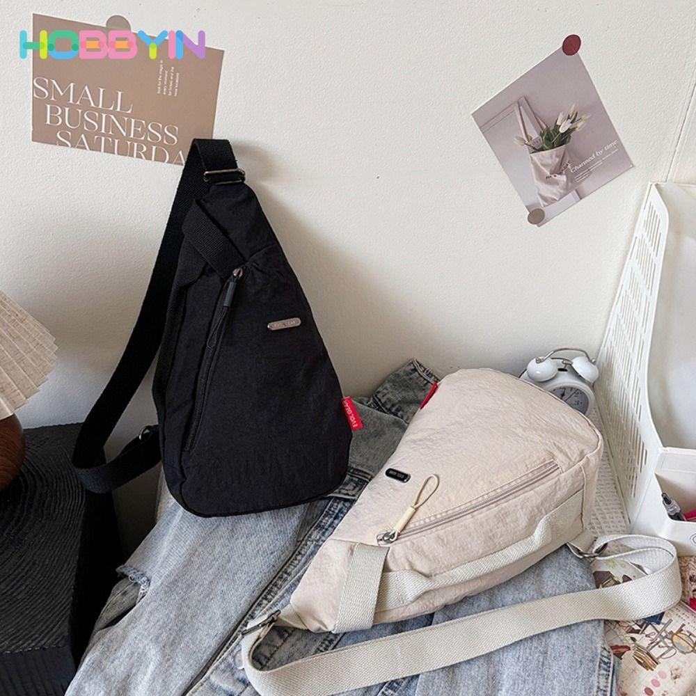 HOBBYIN Túi đeo chéo điện thoại HOBBYIN, Túi đeo ngực Unisex Nylon di động, Túi đeo vai thể thao hình giọt nước