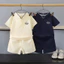 Mùa Hè Bé Trai Áo polo Phù Hợp Với Đính Hạt Cotton Quần Short Tay Ngắn Phong Cách 80-150 Size 8OGP