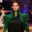 Khăn choàng Feather Cape có cổ có thể tháo rời Màu đen kim loại xanh lá cây cho đám cưới Dance Performance Trang phục dự tiệc Phụ kiện