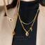 Vòng cổ hai lớp hình con hổ và ngôi sao, thiết kế retro thời thượng