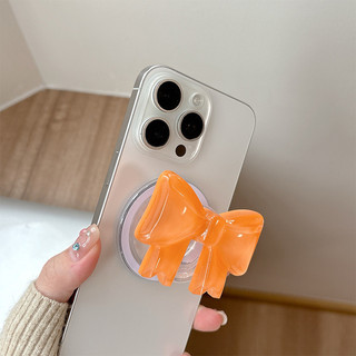 Giá đỡ điện thoại từ tính tròn nơ trơn 3d cho IPhone 17 16 15 14 13 12 Pro Max 14 Plus có thể gập lại Vòng cầm co giãn để bàn P2