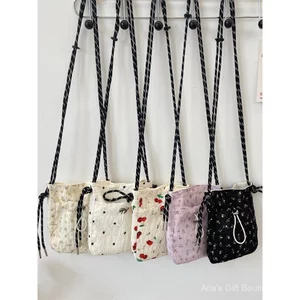 Túi xách nữ một vai thời trang bằng vải Canvas đơn giản tươi mát văn học nách Bảo quản điện thoại di động