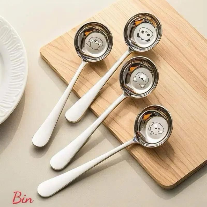 Sét ComBo 4 cái thìa nhỏ inox an toàn  không han rỉ hình gấu đáng  yêu . C87 SHOP