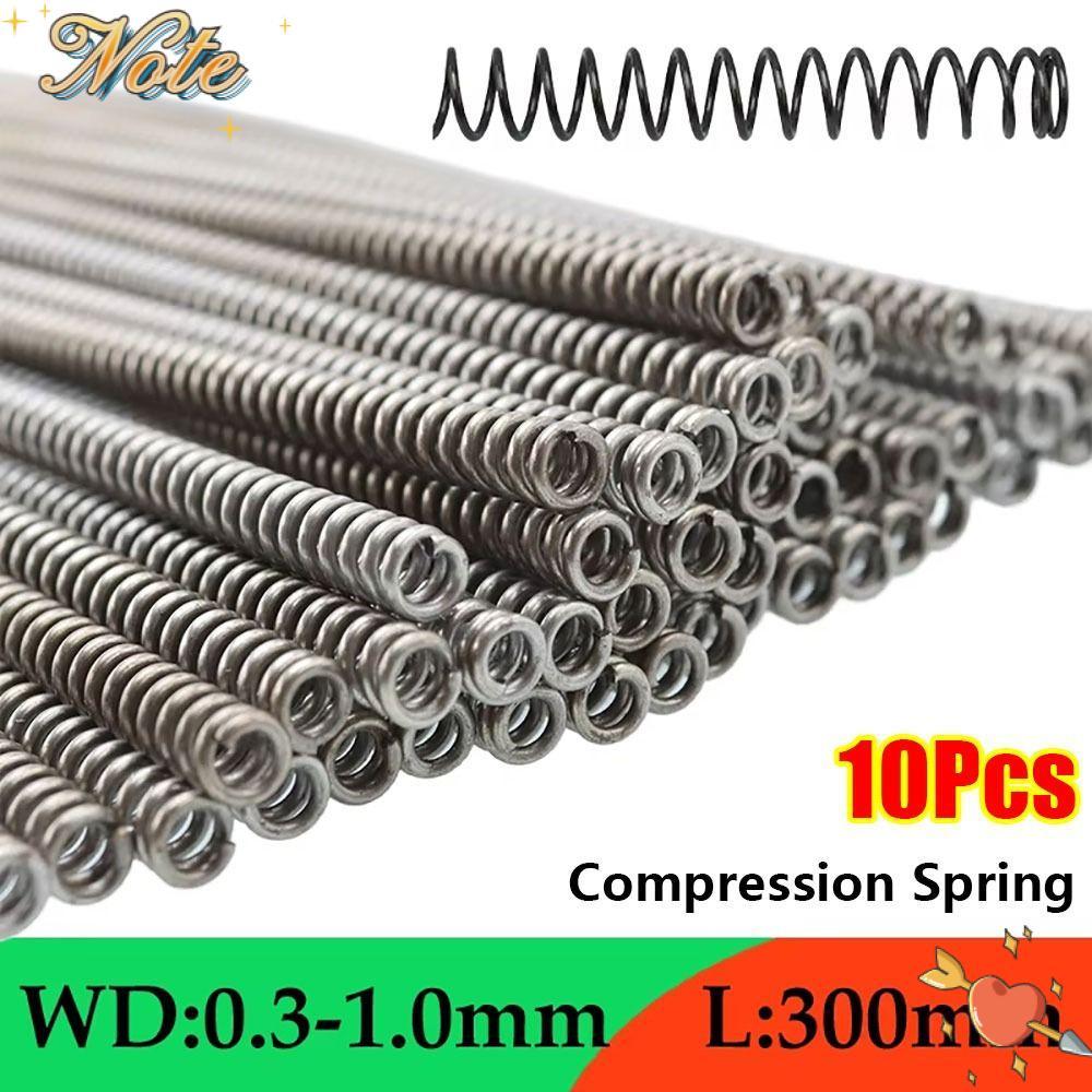 NOTE1 10 Chiếc Lò Xo Cuộn Dây Dài, Chiều Dài 300mm 0,3 0,4 0,5 0,6 0,7 0,8 1mm Lò Xo Nén, Lò Xo Trở Lại Thép Lò Xo Loại Y 65Mn Cho Máy Công Nghiệp Sửa Chữa Ô Tô
