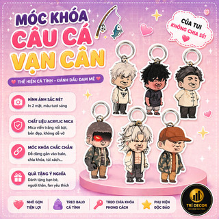 Móc khoá arylic 3d Câu cá vạn cân nlp
