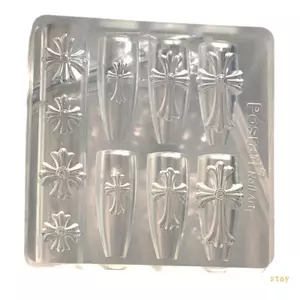 Khuôn nghệ thuật silicone cao cấp, mẫu chữ thập linh hoạt, hoàn hảo cho ứng dụng đánh bóng móng tay