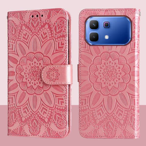 Ví da từ tính Flip Case cho Infinix Note 60 Pro 5G X6878 Vỏ điện thoại hoa hướng dương dập nổi