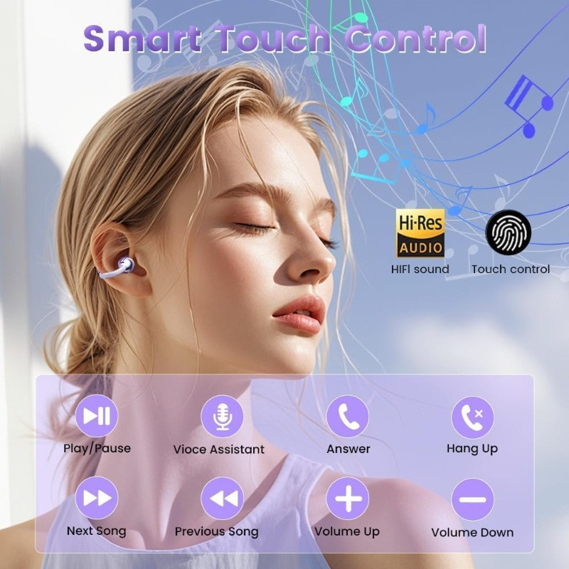 Tai nghe Senbenbao Q71 Tai nghe không dây Thiết kế kẹp tai mở BT 6.0 ENC Mic kép cho cuộc gọi rõ ràng Màn hình LED Tuổi thọ pin dài Mạ điện cao cấp XF55