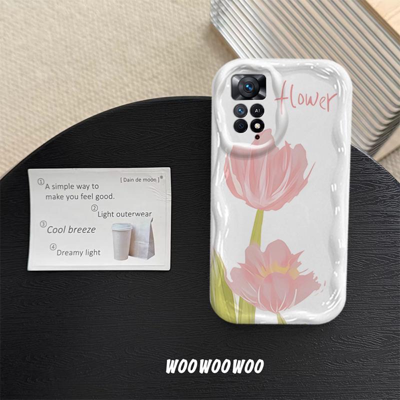 Vỏ Cho Redmi Note 11 4G Redmi Note 11s Redmi Note 11 Pro Redmi Note 12 Pro 4G 5G Vỏ Kem Hoạt Hình Cặp Đôi Hoa Mềm TPU 3D Sóng Silicon Vỏ Điện Thoại