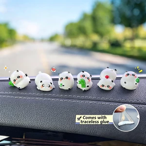 6 Chiếc Dạ Quang Gấu Trúc Bảng Điều Khiển Ô Tô Phụ Kiện Động Vật Gấu Trúc Xe Phía Sau Gương Trang Trí Nội Thất Đồ Trang Trí Vườn Cổ Tích Trang Trí