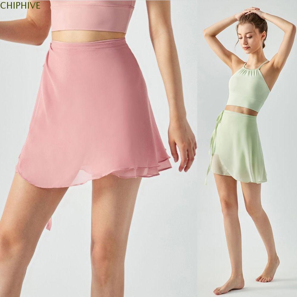 CHIPHIVE Váy lưới Tutu buộc dây, múa ba lê/Yoga, chống chói, thời trang, kèm tạp dề quấn nữ