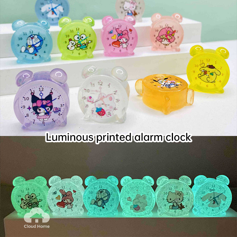 🌤️COD🌤️Dễ Thương Đồng Hồ Báo Thức mini Bằng Nhựa resin Dạ Quang diy Để Bàn Trang Trí Phòng Ngủ / Chậu Cây Cảnh