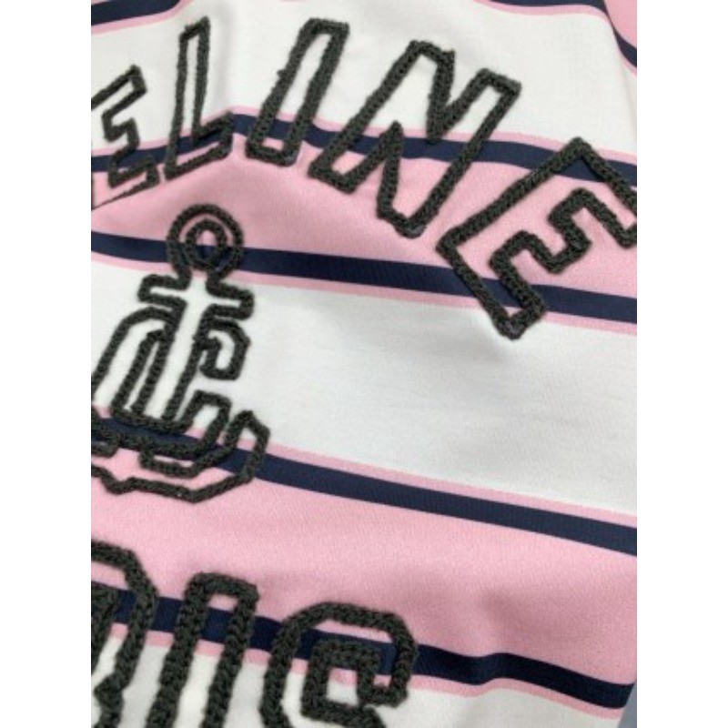 Áo thun Cotton sọc cổ tròn ngắn tay mới dành cho nữ