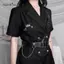 AqToCna - Thắt lưng nam nữ phong cách punk/goth, dây daPU kèm dây xích tháo rời