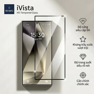 Kính Cường Lực WIWU iVista HD Cho Samsung S26 Ultra Độ Cứng 9H Trong Suốt Chống Vân Tay