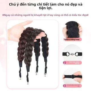 Bờm Tóc Tết Khóa Từ Tính, Bờm Tóc Giả Tết Xương Cá Hot Trend, Phụ Kiện Tóc Thời Trang Dễ Phối Và Dễ Tháo Lắp