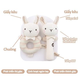 Bé Lục Lạc Sang Trọng Đồ Chơi Gbee Cotton Mềm Vải Tre Cảm Giác Lấy Lắc Trẻ Sơ Sinh Học Sớm