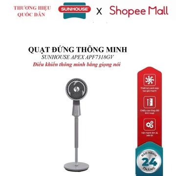 QUẠT ĐỨNG TUẦN HOÀN THÔNG MINH SUNHOUSE APEX APF7318GV, Điều khiển bằng giọng nói, điều khiển từ xa, chiều cao linh hoạt