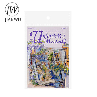 JIANWU Unknown Encounter Series Vintage City Phong Cảnh Đường Phố Chất Liệu Cắt Dán PET Sáng Tạo DIY Tạp Chí Văn Phòng Phẩm