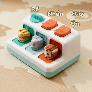 Peek A Boo Cat Pop Up Box Hình Động Vật Montessori Tập Đi Logic Fine Motor Toy ABS