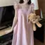 Sweet Plus Size Kẻ Sọc Bay Tay Rời Váy Ngủ Bộ Đồ Ngủ Nữ Béo Sister Váy Mùa Hè Phục Vụ Gia Đình 2
