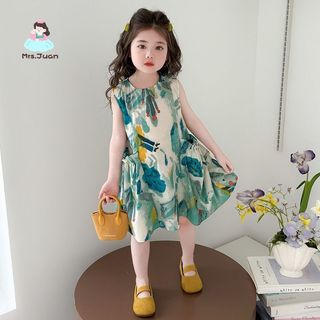 Đầm bé gái sát nách họa tiết dễ thương phong cách công chúa - váy mùa hè thoáng mát thời trang