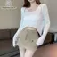 Nhíp Thu Đông Nữ Gợi Cảm Tay Áo Len Dệt Kim Rỗng Tròn