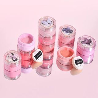 FLORTTE Má hồng dạng kem, tạo khối, má hồng tím, phát màu, phấn mắt má hồng (6)