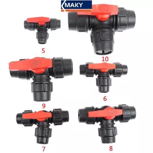 Van kết nối nhanh ba chiều MAKY PE Van nhựa Van loại chữ T VN