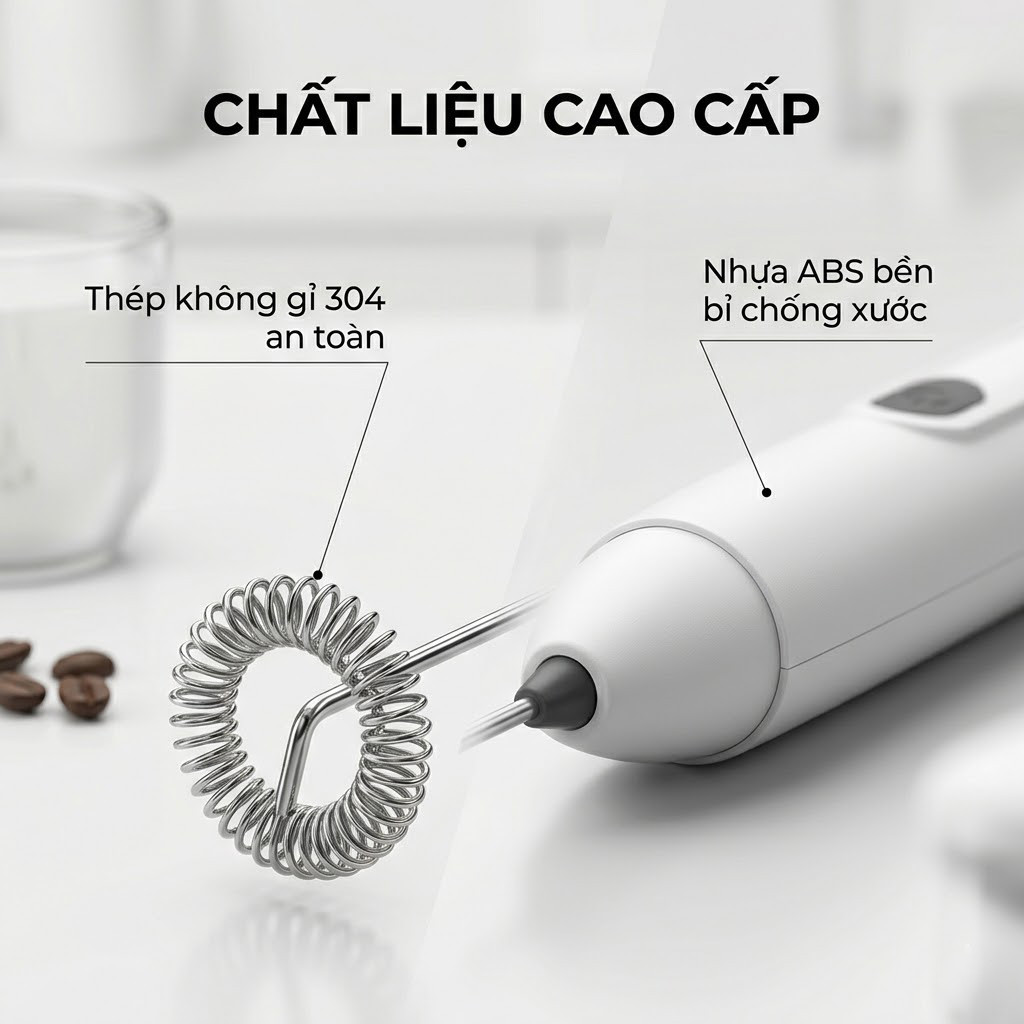 【🔥Bán chạy】Máy tạo bọt sữa cầm tay CLITON 3 trong 1: Đánh trứng, pha cafe, 3 tốc độ, sạc Type C!