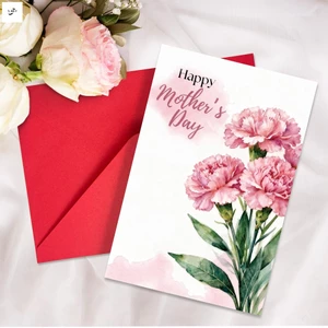 Thiệp chúc mừng ngày của mẹ có phong bì - Thiệp cảm ơn hoa