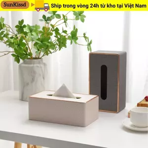 SUNKISSD 1 Hộp đựng khăn giấy, Hộp đựng khăn giấy bằng da PU bằng vải, Dễ sử dụng Hộp đựng khăn giấy hình chữ nhật dung tích lớn Phòng tắm