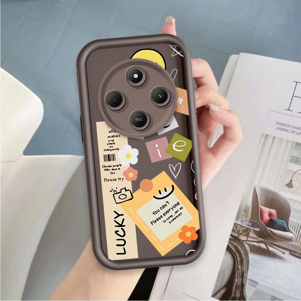 Ốp Lưng Cho Redmi 14C POCO C75 A4 Hoạt Hình Silicon Mềm Vỏ Điện Thoại TPU Nhãn Nụ Cười Hoa Thiên Thần Mắt Chống Sốc Ốp Lưng