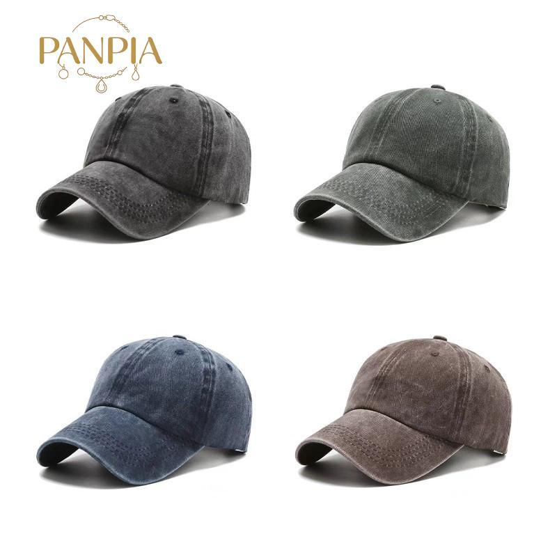 PNPIA- Mũ Bóng Chày Rửa Denim Nam Nữ Mũ Vintage Hip Hop Mũ Màu Trơn Xương Ngoài Trời Thể Thao Thường Ngày