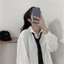 Đen Hoang Dã Màu Trơn Phong Cách Đại Học Có Thể Điều Chỉnh Đồng Phục Học Tập Thắt Lưng Nam Nữ Đen Thắt